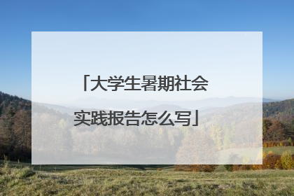 大学生暑期社会实践报告怎么写