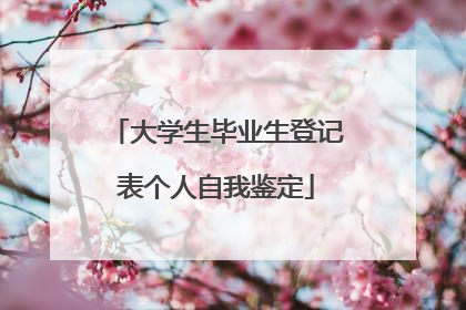 大学生毕业生登记表个人自我鉴定
