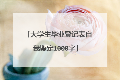 大学生毕业登记表自我鉴定1000字