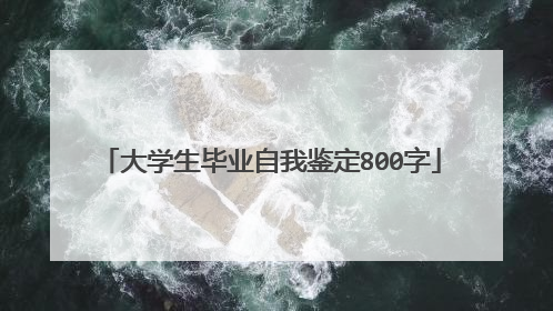 大学生毕业自我鉴定800字