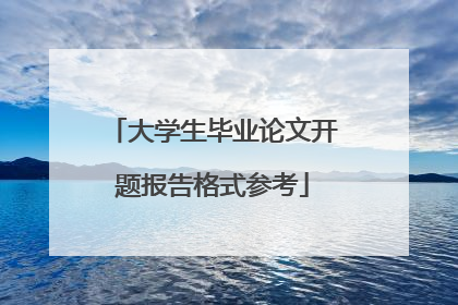 大学生毕业论文开题报告格式参考