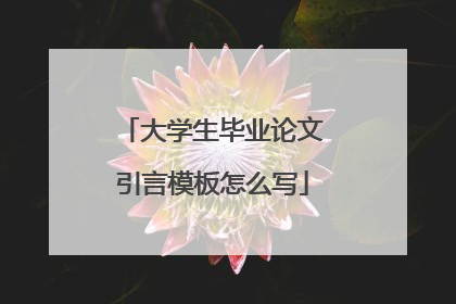 大学生毕业论文引言模板怎么写