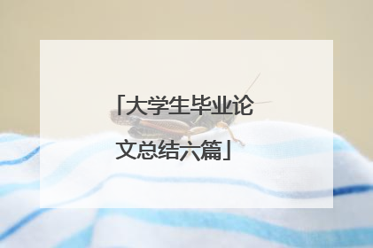 大学生毕业论文总结六篇