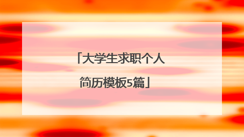 大学生求职个人简历模板5篇