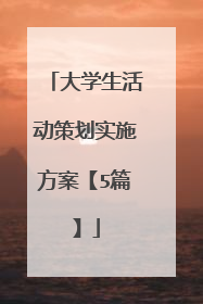 大学生活动策划实施方案【5篇】