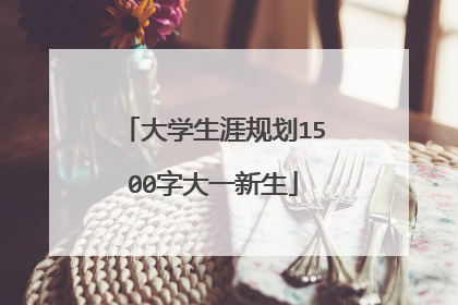 大学生涯规划1500字大一新生