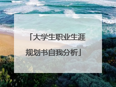 大学生职业生涯规划书自我分析