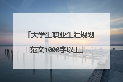 大学生职业生涯规划范文1000字以上