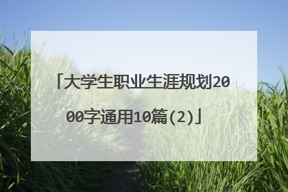 大学生职业生涯规划2000字通用10篇(2)