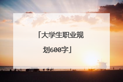 大学生职业规划600字