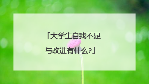 大学生自我不足与改进有什么?