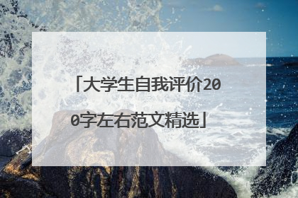 大学生自我评价200字左右范文精选