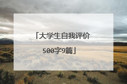 大学生自我评价500字9篇