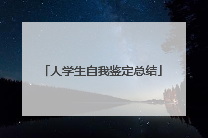 大学生自我鉴定总结