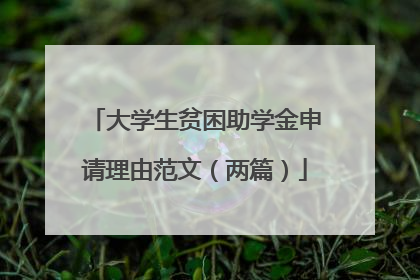大学生贫困助学金申请理由范文(两篇)