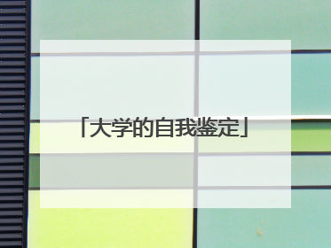 大学的自我鉴定