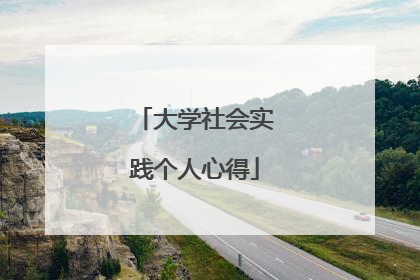 大学社会实践个人心得