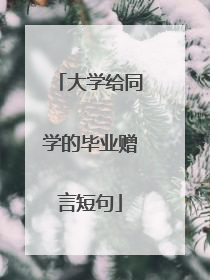 大学给同学的毕业赠言短句