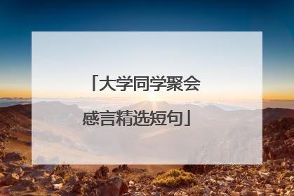 大学同学聚会感言精选短句