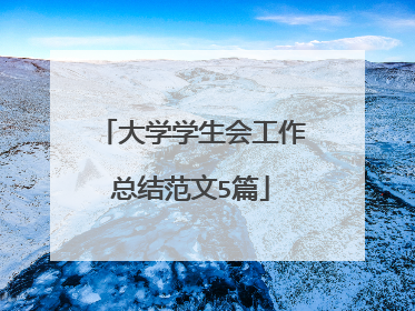 大学学生会工作总结范文5篇