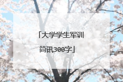 大学学生军训简讯300字
