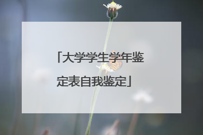 大学学生学年鉴定表自我鉴定