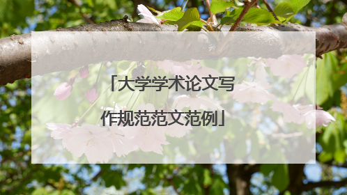 大学学术论文写作规范范文范例