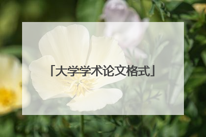 大学学术论文格式