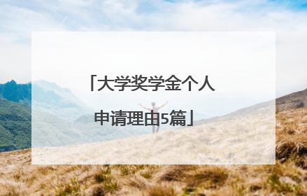 大学奖学金个人申请理由5篇