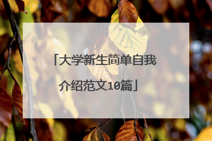 大学新生简单自我介绍范文10篇