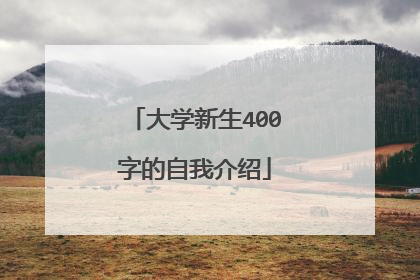 大学新生400字的自我介绍