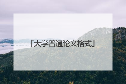 大学普通论文格式