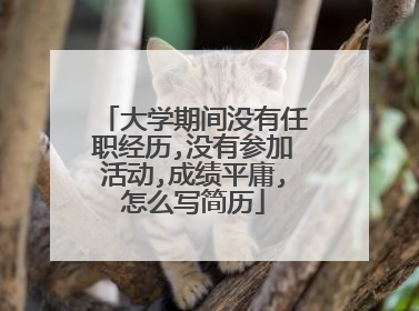 大学期间没有任职经历,没有参加活动,成绩平庸,怎么写简历