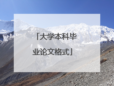 大学本科毕业论文格式