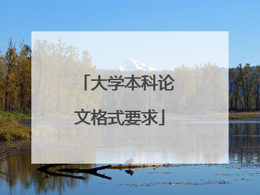 大学本科论文格式要求