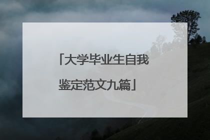大学毕业生自我鉴定范文九篇