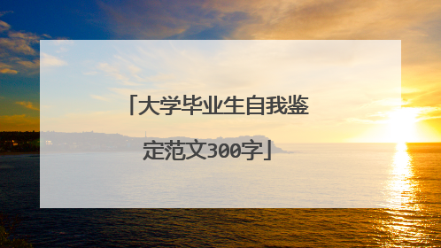 大学毕业生自我鉴定范文300字