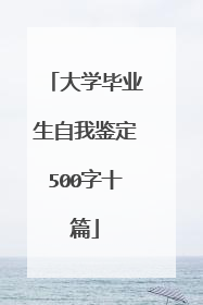 大学毕业生自我鉴定500字十篇