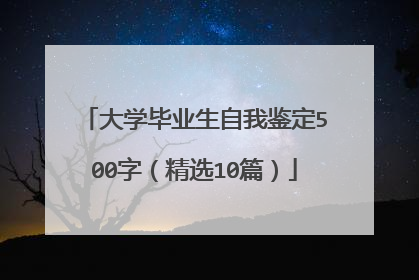 大学毕业生自我鉴定500字（精选10篇）