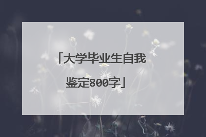 大学毕业生自我鉴定800字