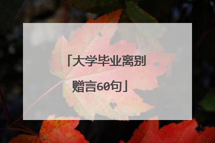 大学毕业离别赠言60句