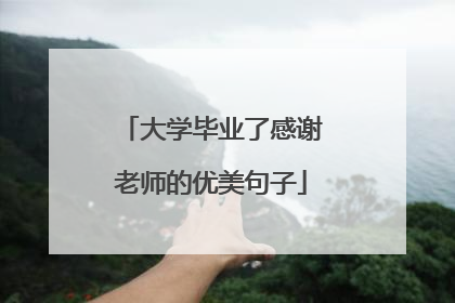 大学毕业了感谢老师的优美句子