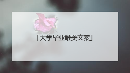大学毕业唯美文案