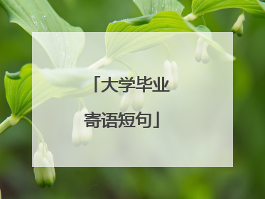 大学毕业寄语短句