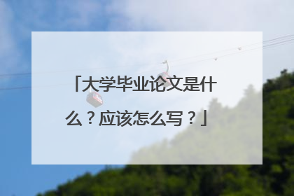 大学毕业论文是什么？应该怎么写？