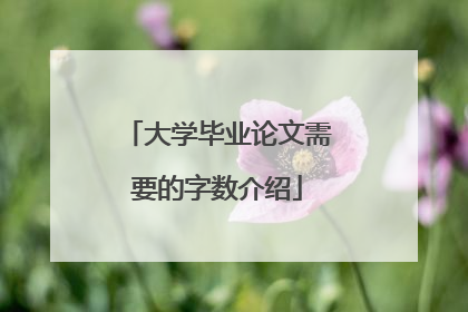 大学毕业论文需要的字数介绍