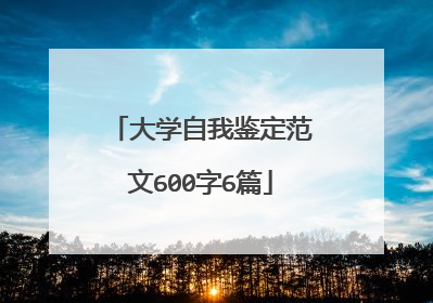 大学自我鉴定范文600字6篇