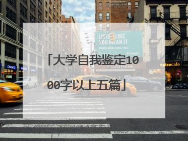 大学自我鉴定1000字以上五篇