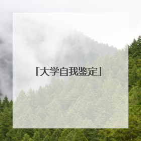 大学自我鉴定