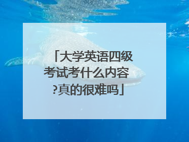 大学英语四级考试考什么内容?真的很难吗